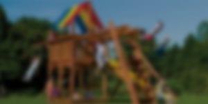 playground with rainbow shade